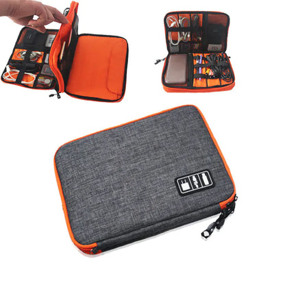 Dual-Layer Digital Cable Organizer Bag for Electronics