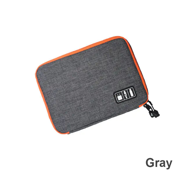 Dual-Layer Digital Cable Organizer Bag for Electronics