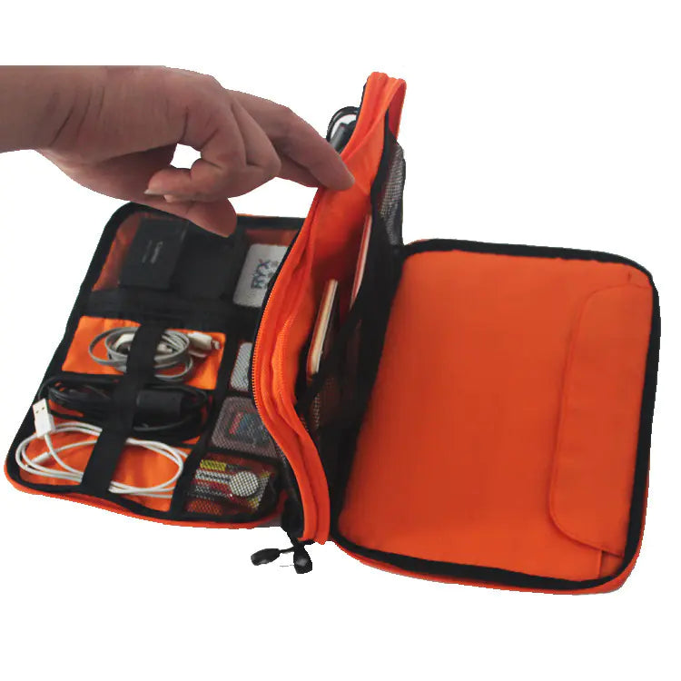 Dual-Layer Digital Cable Organizer Bag for Electronics