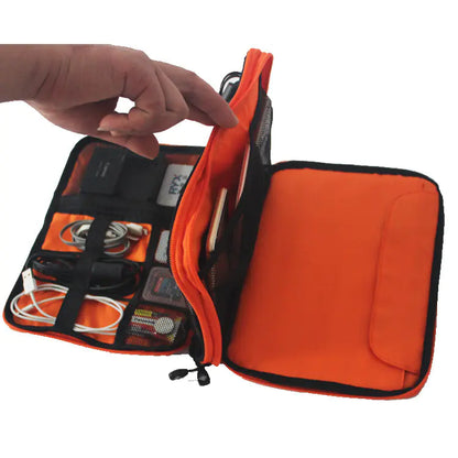 Dual-Layer Digital Cable Organizer Bag for Electronics